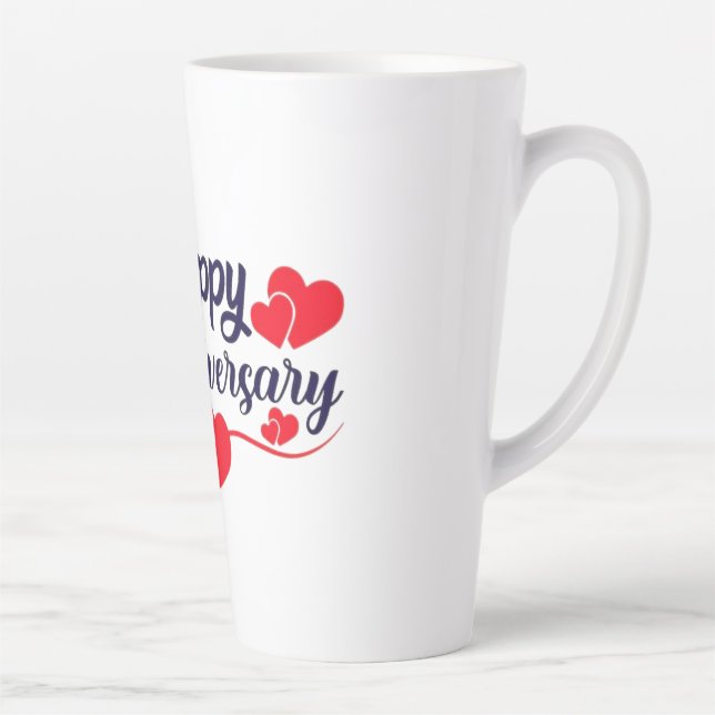 Taza De Café Latte Feliz aniversario (Derecha)