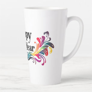 Taza De Café Latte Feliz Año Nuevo