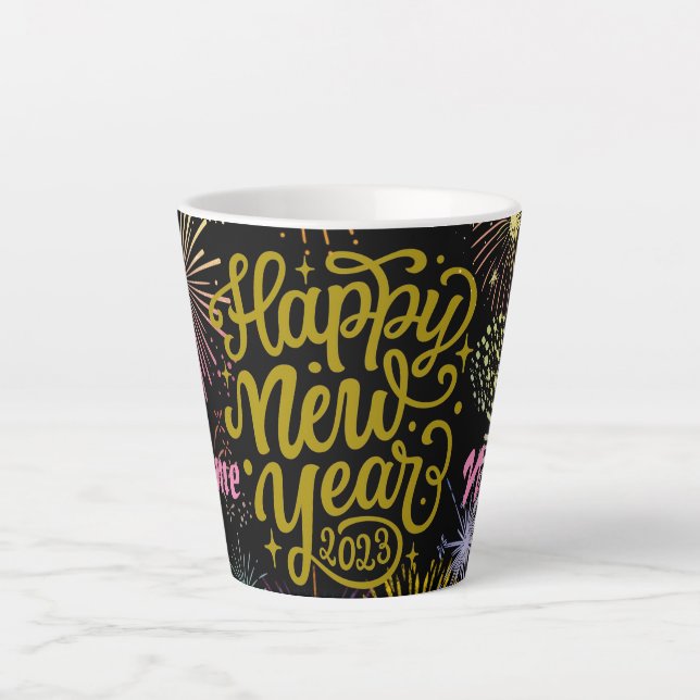Taza De Café Latte Feliz Año Nuevo 2023 Thunder_Cove (Anverso)