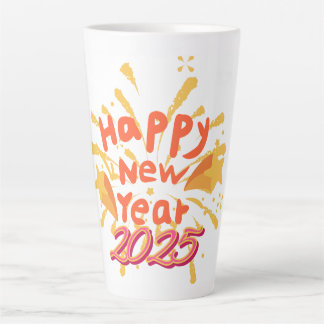 Taza De Café Latte Feliz Año Nuevo 2025
