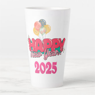 Taza De Café Latte Feliz Año Nuevo 2025