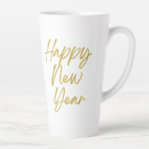 Taza De Café Latte Feliz Año Nuevo al latte Mug