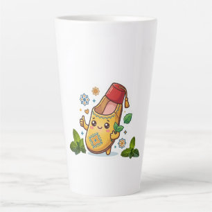 Taza De Café Latte Feliz Balgha marroquí Kawaii - Tradicional Amarill