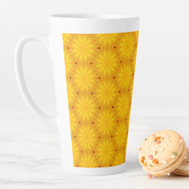Taza De Café Latte Feliz Boho Amarillo (In situ)