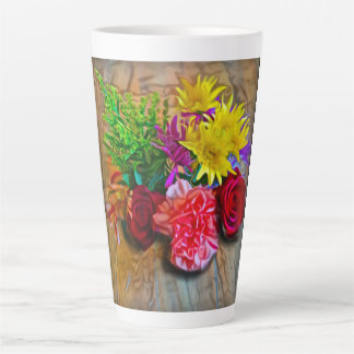 Taza De Café Latte Feliz Bouquet