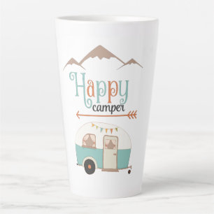 Taza De Café Latte Feliz Camper Cute Retro RV