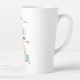 Taza De Café Latte Feliz Camper Cute Retro RV