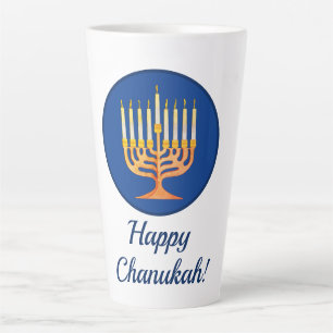 Taza De Café Latte ¡Feliz Chanukah! Menorah