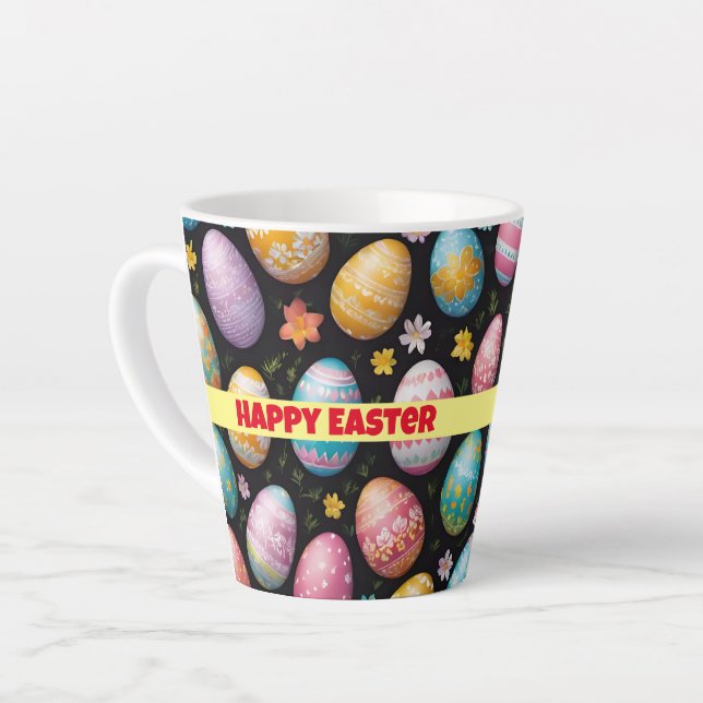 Taza De Café Latte Feliz Colección de Huevos de Pascua (Ángulo izquierdo)