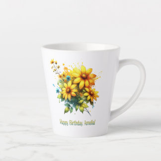 Taza De Café Latte Feliz cumpleaños Amelia