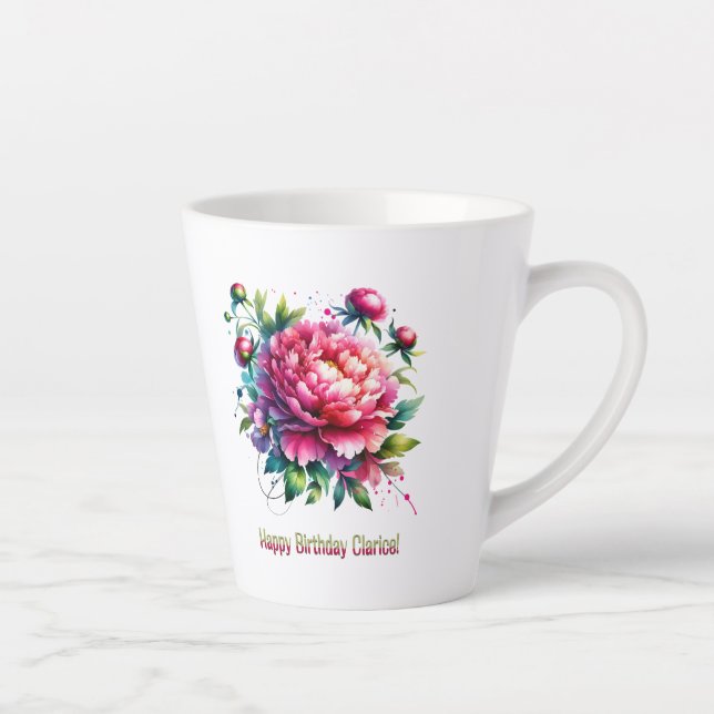 Taza De Café Latte Feliz cumpleaños Clarice (Derecha)