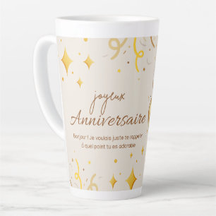 Taza De Café Latte feliz cumpleaños. feliz cumpleaños.