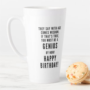 Taza De Café Latte Feliz cumpleaños GENIUS sarcástico divertido