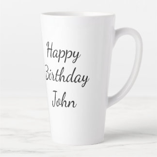 Taza De Café Latte Feliz cumpleaños John