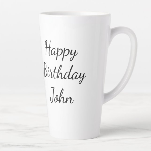 Taza De Café Latte Feliz cumpleaños John (Derecha)