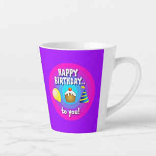 Taza De Café Latte Feliz Cumpleaños Para Tu Círculo Diseño-47555