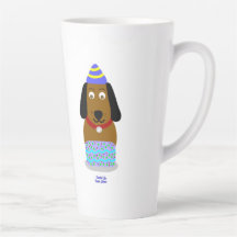 Feliz cumpleaños Pup Large Latte Mug