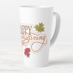 Taza De Café Latte Feliz Día de Acción de Gracias