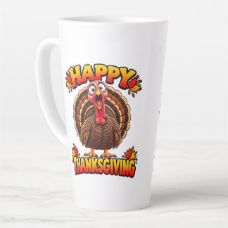 Taza De Café Latte Feliz Día de Acción de Gracias y soy pavo asado