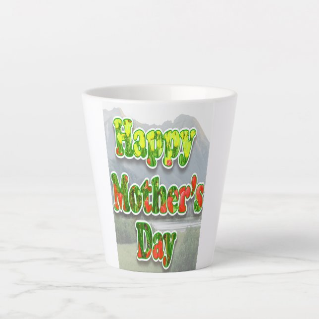 Taza De Café Latte Feliz Día de la Madre (Anverso)