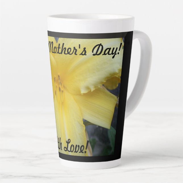 Taza De Café Latte Feliz Día de la Madre con amor Latte Mug (Ángulo derecho)