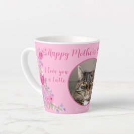 Taza De Café Latte Feliz Día De La Madre Gracioso Del Gato