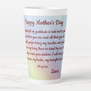 Taza De Café Latte Feliz Día de la Madre Poema personalizado