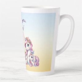 Taza De Café Latte "¡Feliz Día de la Madre!" Tema De Unicornio