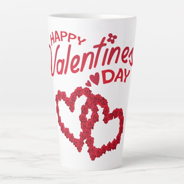 Taza De Café Latte Feliz Día de San Valentín   (Anverso)