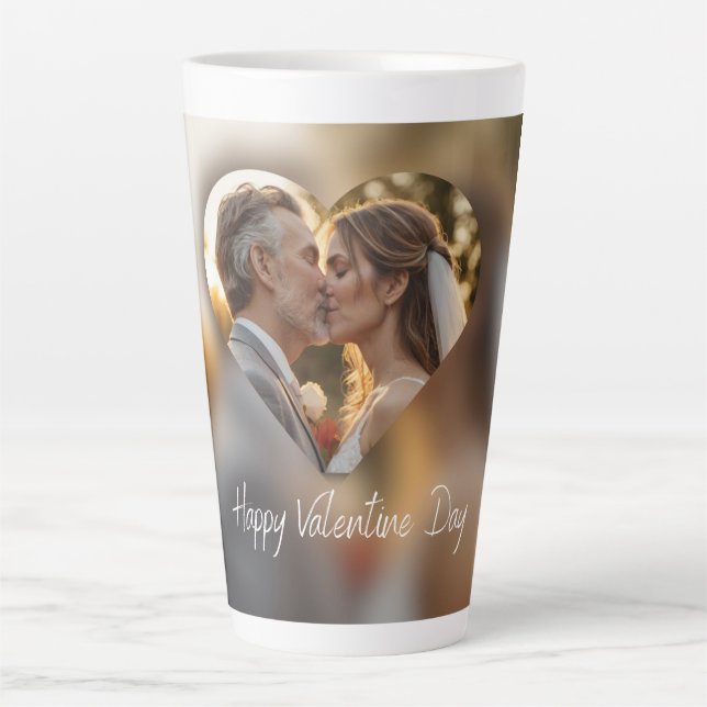 Taza De Café Latte Feliz Día de San Valentín (Anverso)