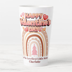 Taza De Café Latte Feliz Día de San Valentín, hermana del arcoiris pe