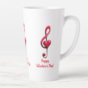 Taza De Café Latte Feliz día de San Valentín Música de Amor