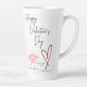 Taza De Café Latte Feliz Día de San Valentín para portátiles