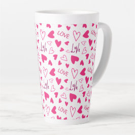 Taza De Café Latte Feliz día de San Valentín, regalo de amor con cora