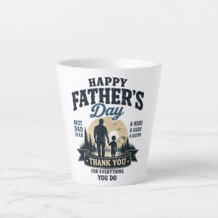 Taza De Café Latte Feliz Día del Padre - Mejor Papá del Mundo
