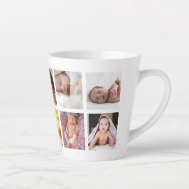 Taza De Café Latte Feliz Día del Primer Padre 8 Collage de fotos fami