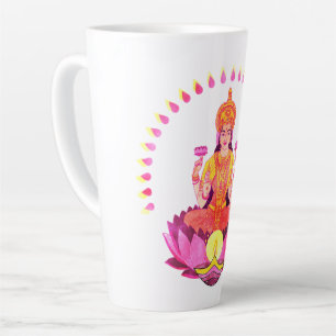 Taza De Café Latte Feliz Diwali - Diosa Deepalavi Lakshmi 1