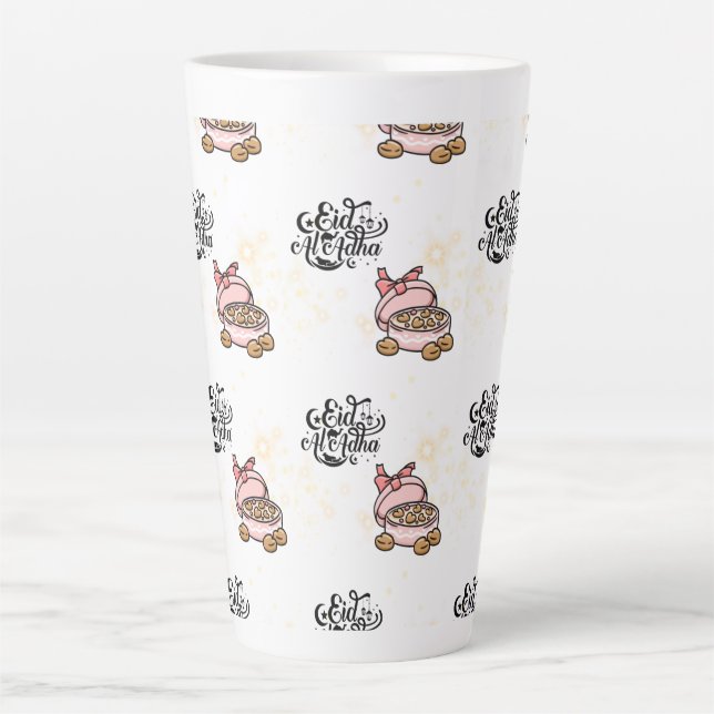 Taza De Café Latte Feliz Eid-Eid Adha Mubarak 2022. (Anverso)