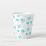 Taza De Café Latte Feliz Estrella Moderna De Hanukkah De David Menora<br><div class="desc">Este diseño de vacaciones de Hanukkah presenta un brillante fondo azul con menorah y estrella de David overlay #hanukkah #chanukah #fesukah #menorah #starofdavid #jewish #home #coffee #mugs #coffeemugs #cofensovers #gifts #drinkware #cocina</div>