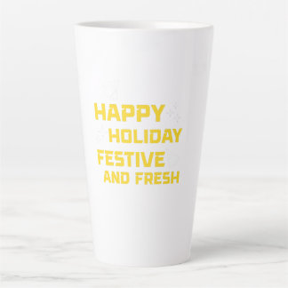 Taza De Café Latte Feliz Fiesta, Festivo y Fresco