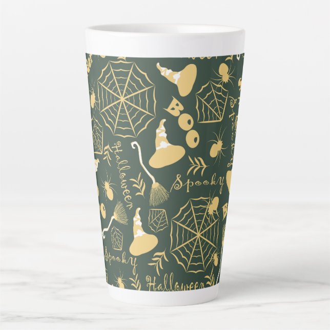 Taza De Café Latte Feliz Halloween (Anverso)