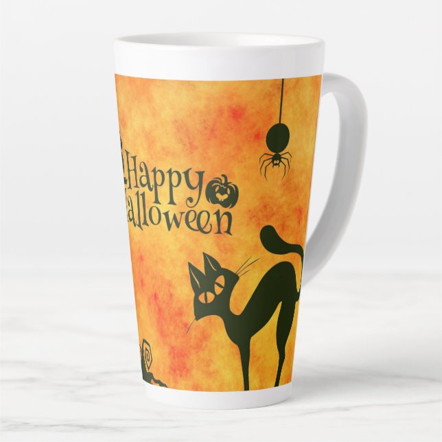 Taza De Café Latte Feliz Halloween (Ángulo derecho)