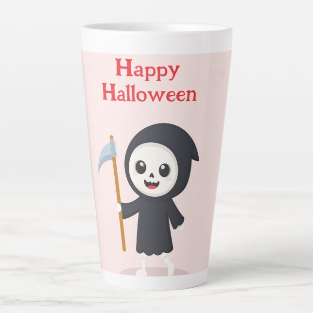 Taza De Café Latte Feliz Halloween (Anverso)