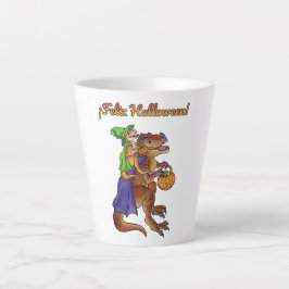 Taza De Café Latte Feliz Halloween Dinosaur Mug