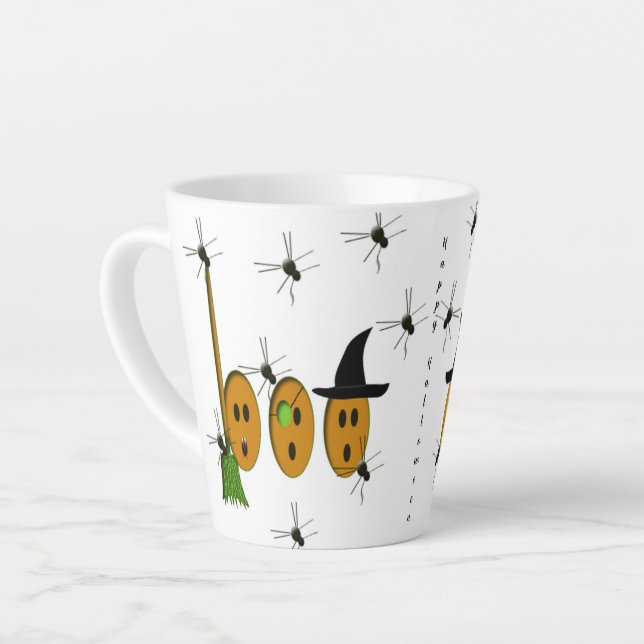 Taza De Café Latte Feliz Halloween Latte Mug (Ángulo izquierdo)