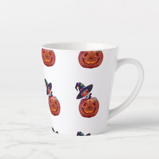 Taza De Café Latte Feliz Halloween - Mágica de la Halloween de la Cal