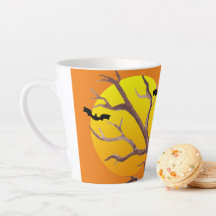 Feliz Halloween Murciélagos y el Latte de la Luna
