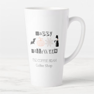Taza De Café Latte Feliz Halloween, Negocio de Café de Otoño