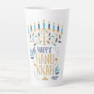 Taza De Café Latte Feliz Hanukkah