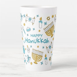 Taza De Café Latte Feliz Hanukkah